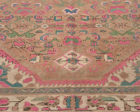 5x11 Vintage Brown Persian Style Hand Knotted Low Pile Wool Area Rug